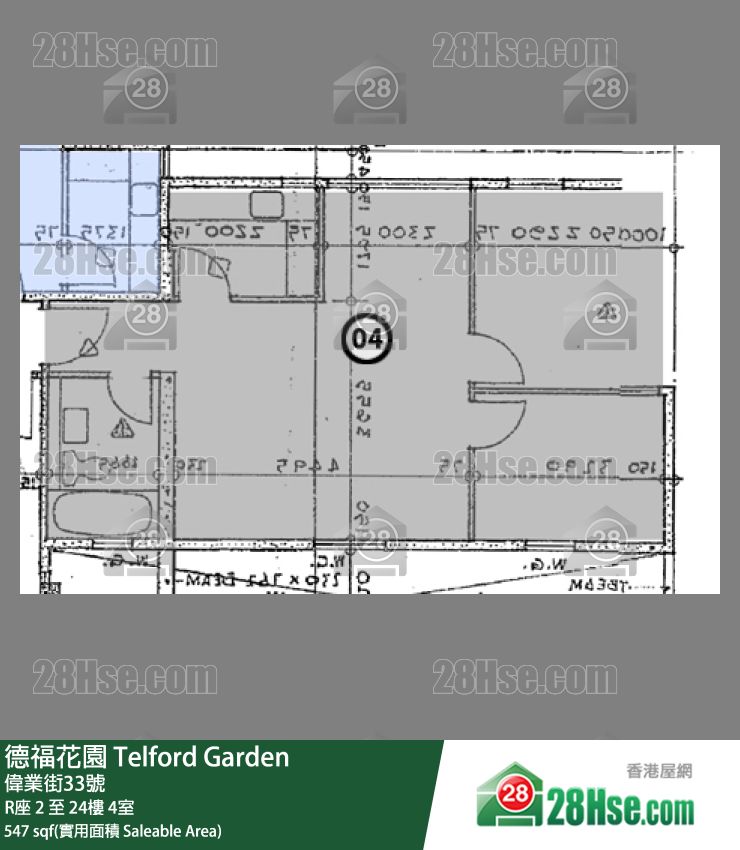德福花園 R座16樓 4室 平面圖