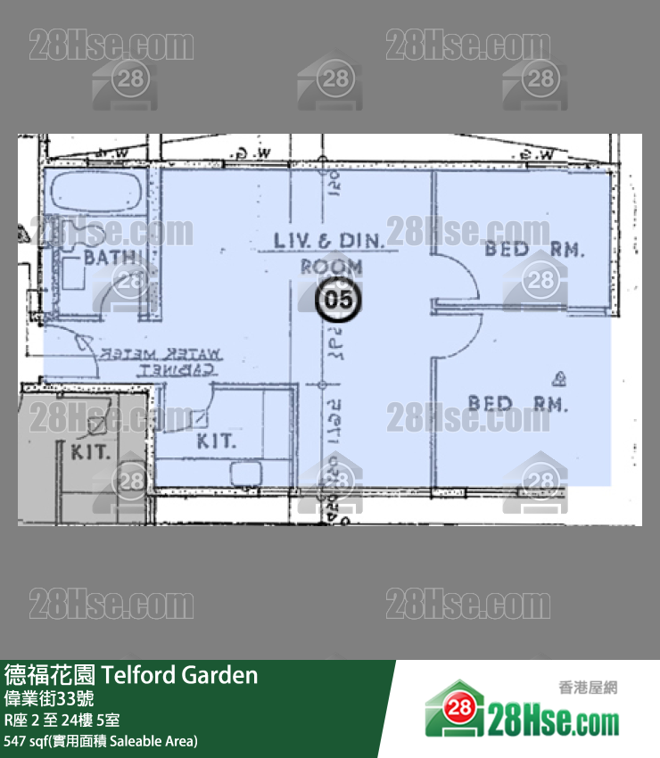 德福花園 R座12樓 5室 平面圖