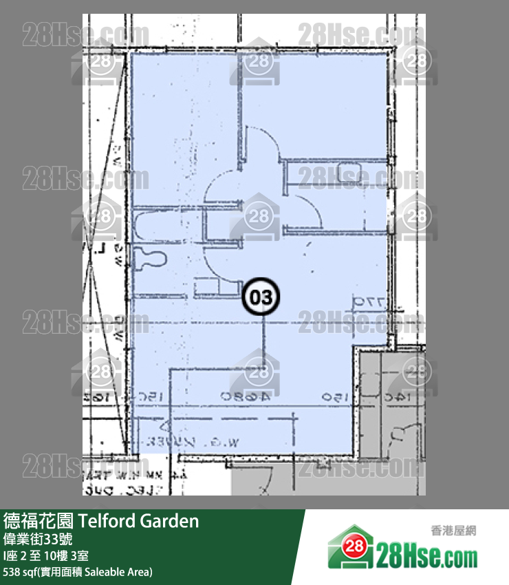 德福花園 I座5樓 3室 平面圖
