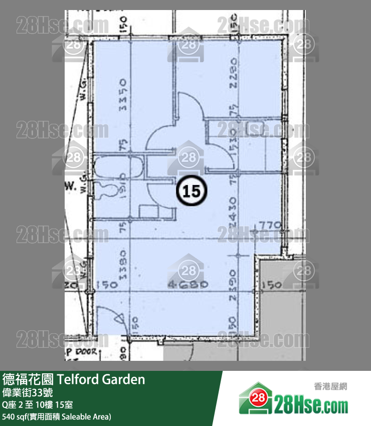 德福花園 Q座7樓 15室 平面圖