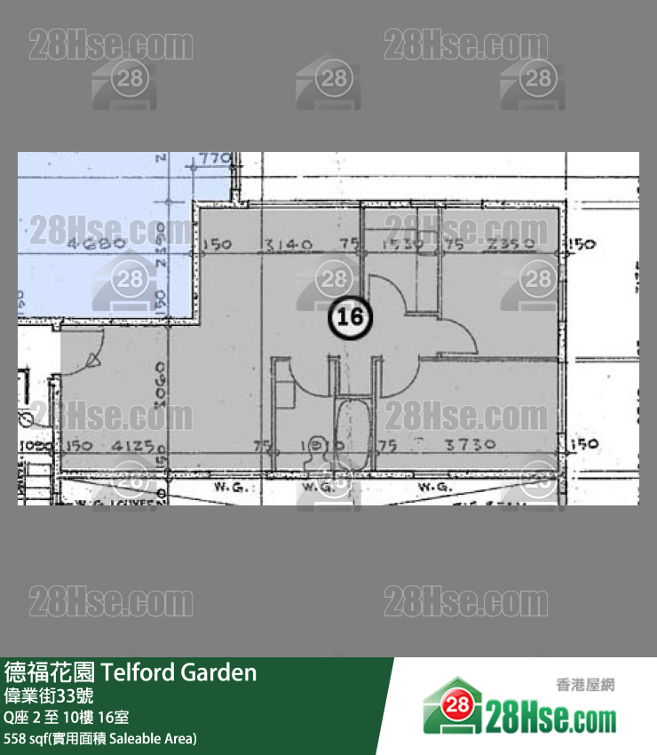 德福花園 Q座9樓 16室 平面圖