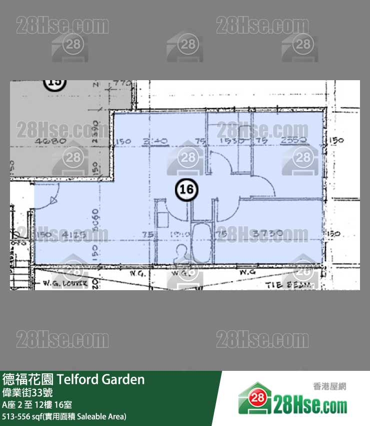 德福花園 A座6樓 16室 平面圖