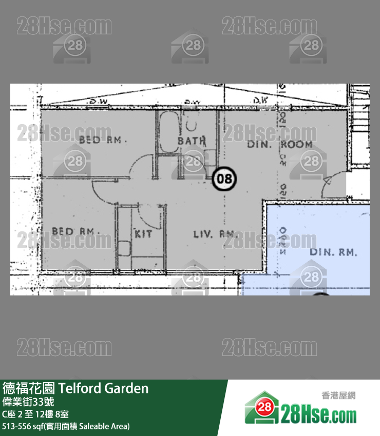 德福花園 C座3樓 8室 平面圖