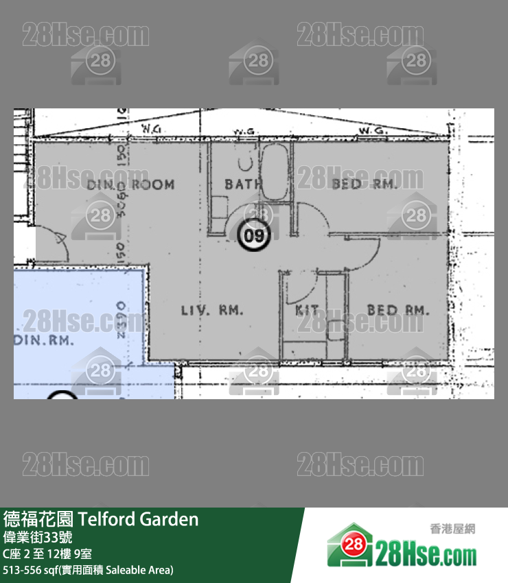 德福花園 C座 3樓 9室 平面圖