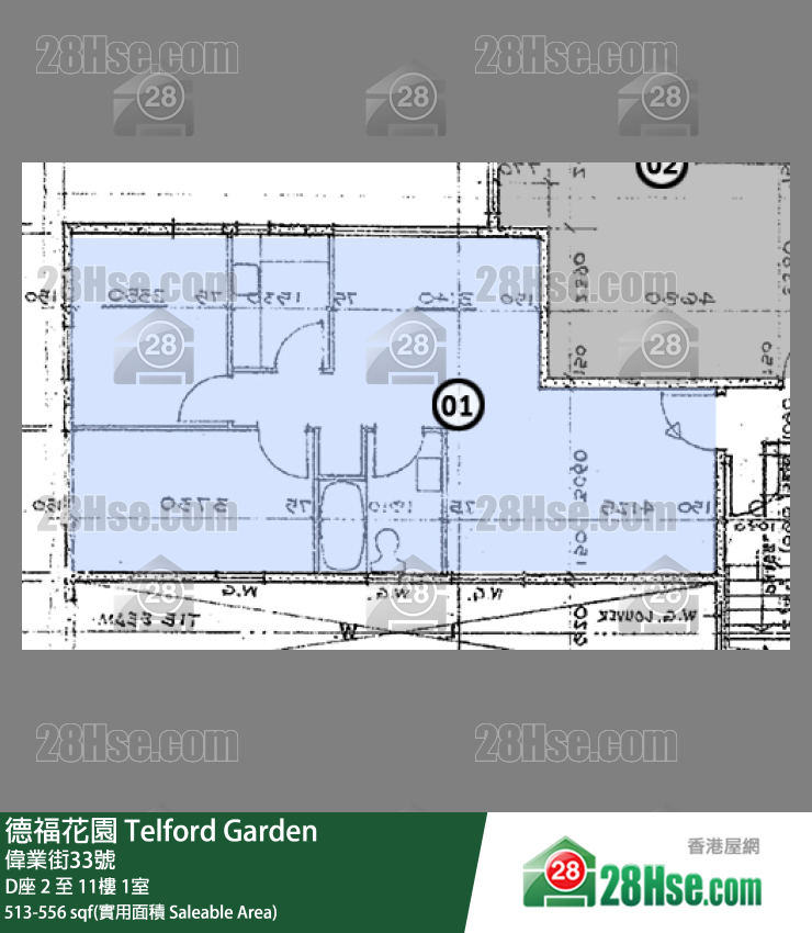 德福花園 D座 10樓 1室 平面圖