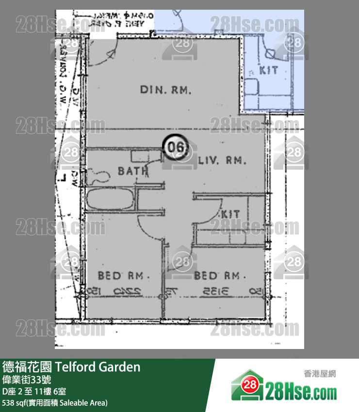 德福花園 D座6樓 6室 平面圖