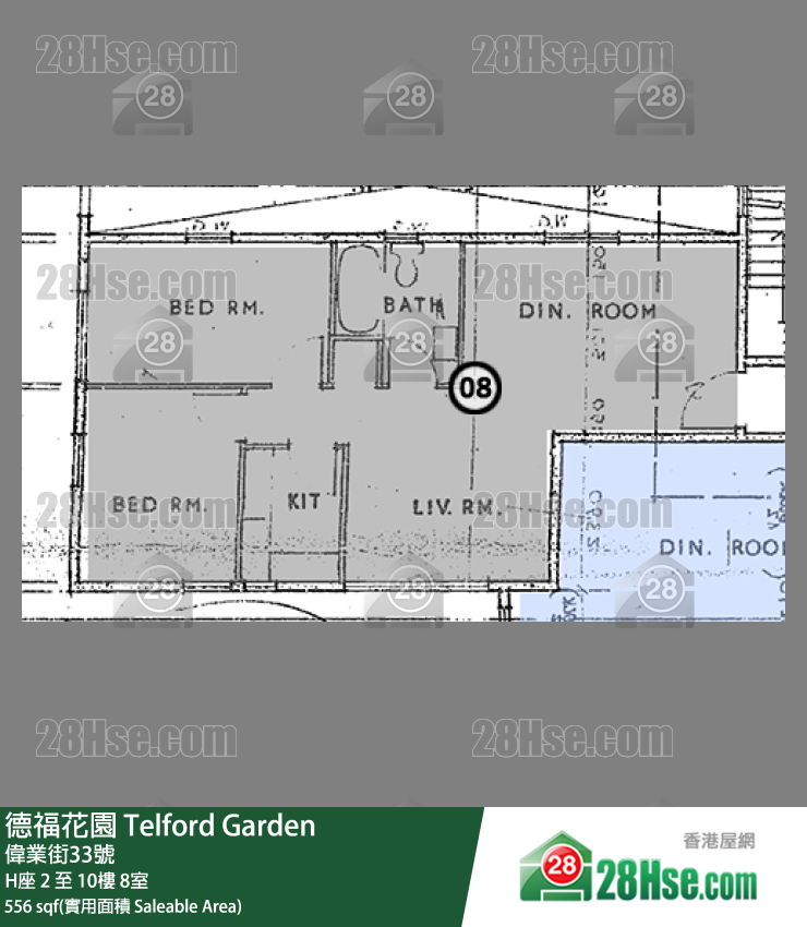 德福花園 H座10樓 8室 平面圖