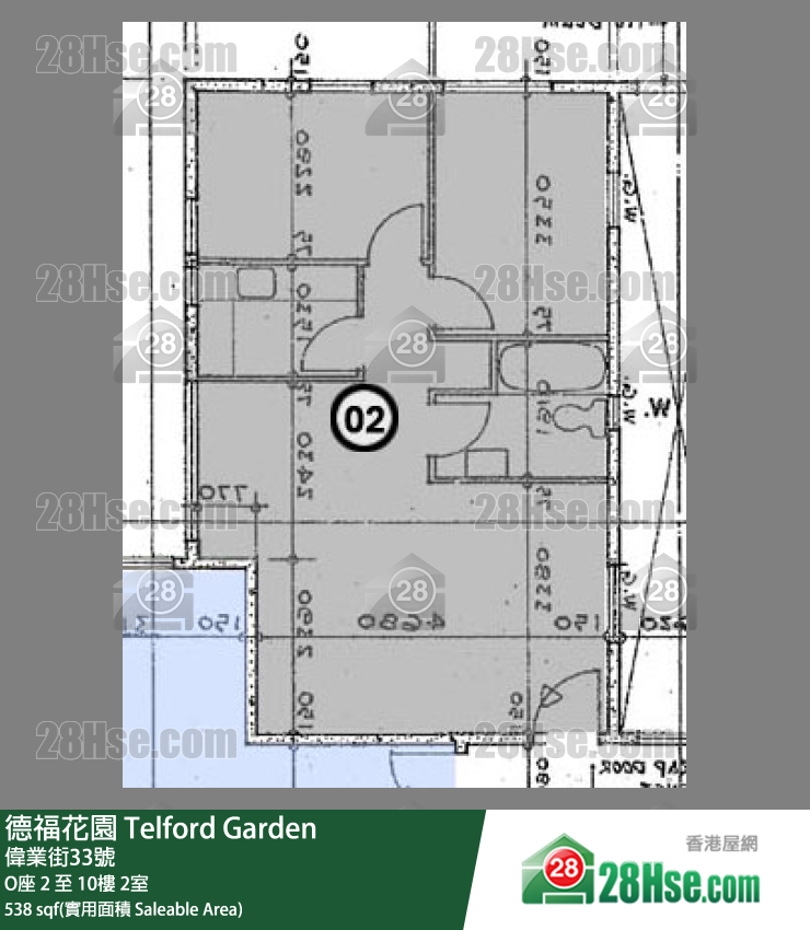 德福花園 O座4樓 2室 平面圖