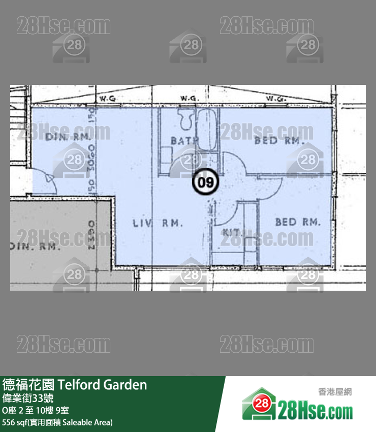 德福花園 O座 4樓 9室 平面圖