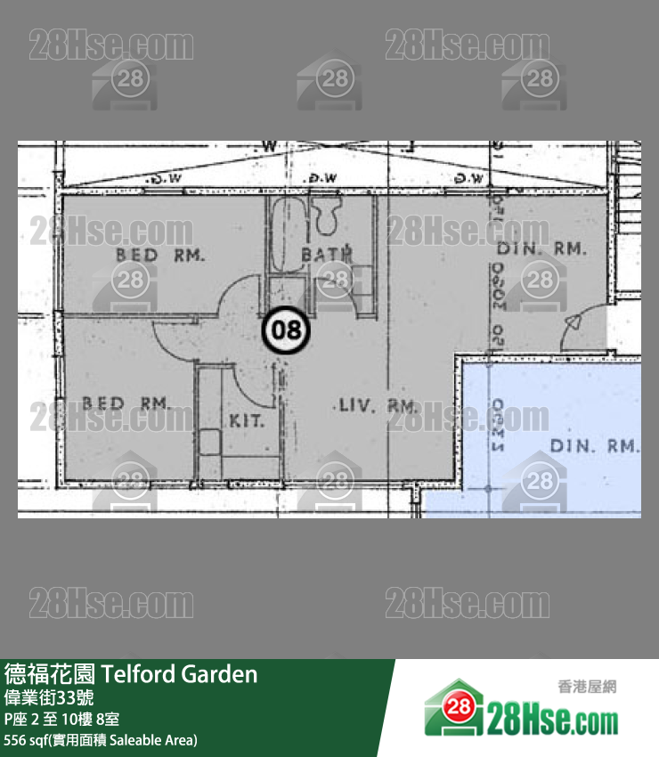 德福花園 P座7樓 8室 平面圖