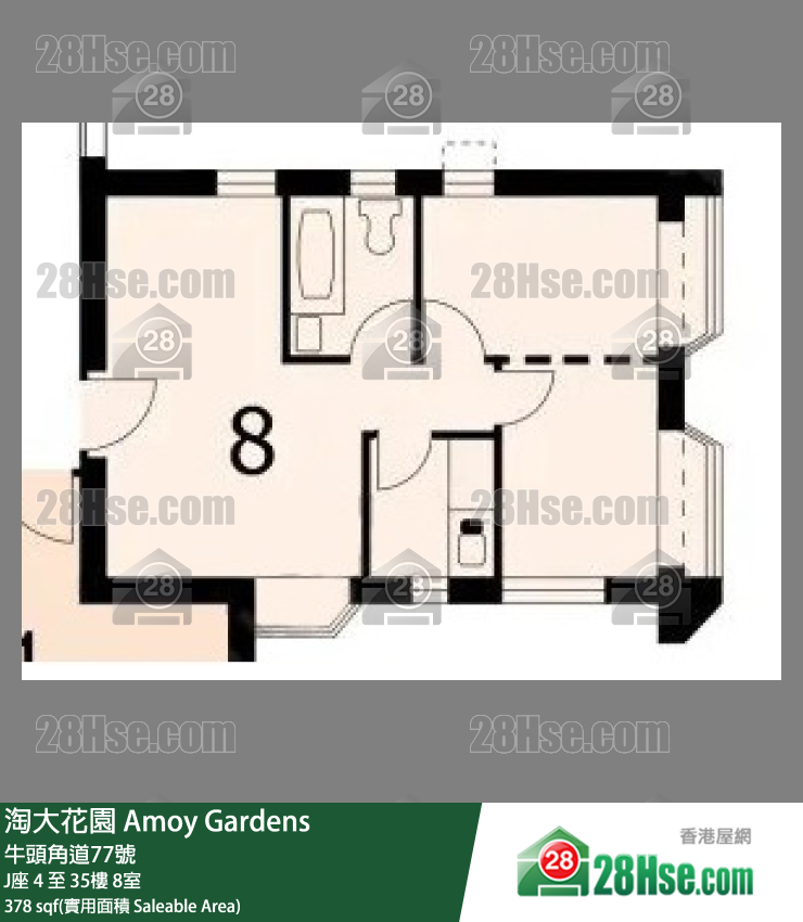 淘大花園 J座4樓 8室 平面圖