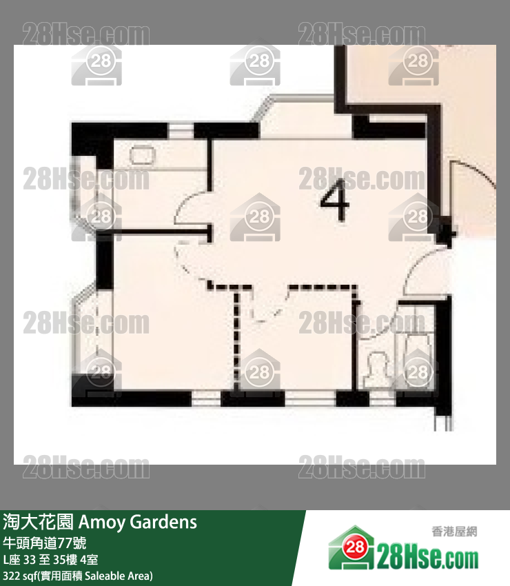 淘大花園 L座35樓 4室 平面圖