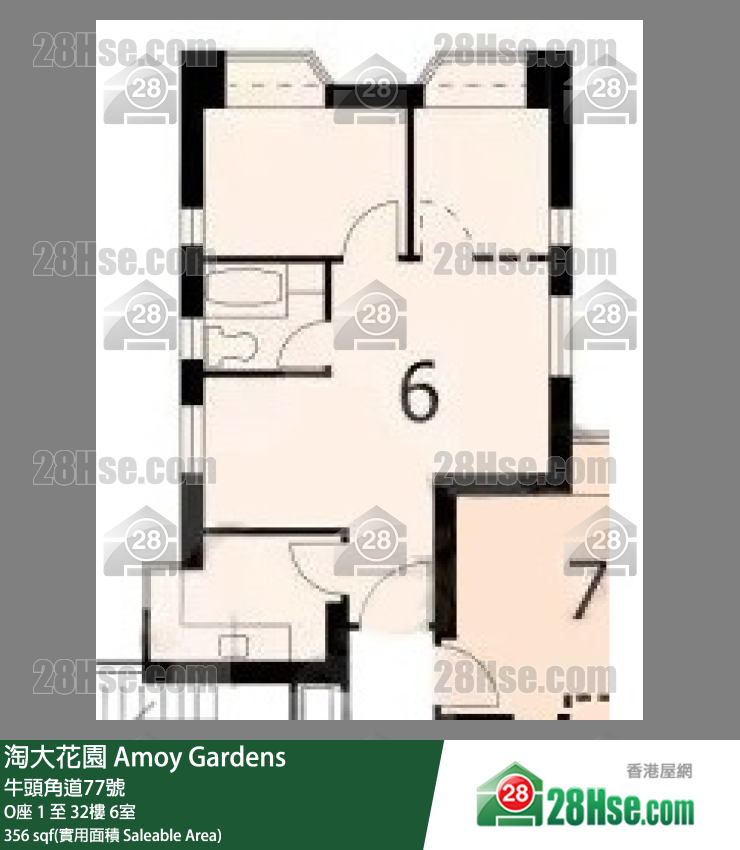 淘大花園 O座 31樓 6室 平面圖