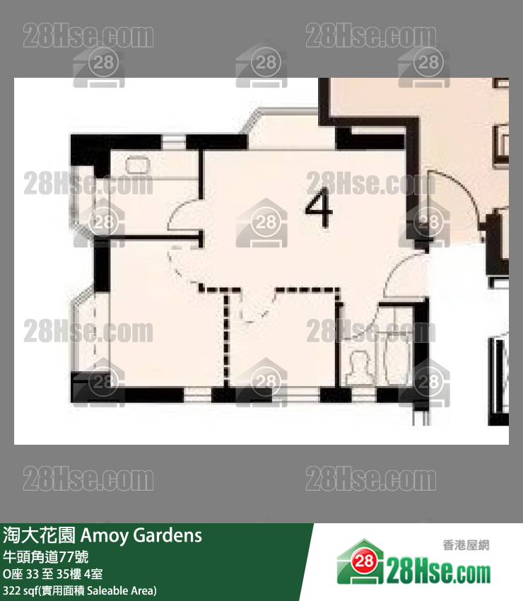 淘大花園 O座33樓 4室 平面圖