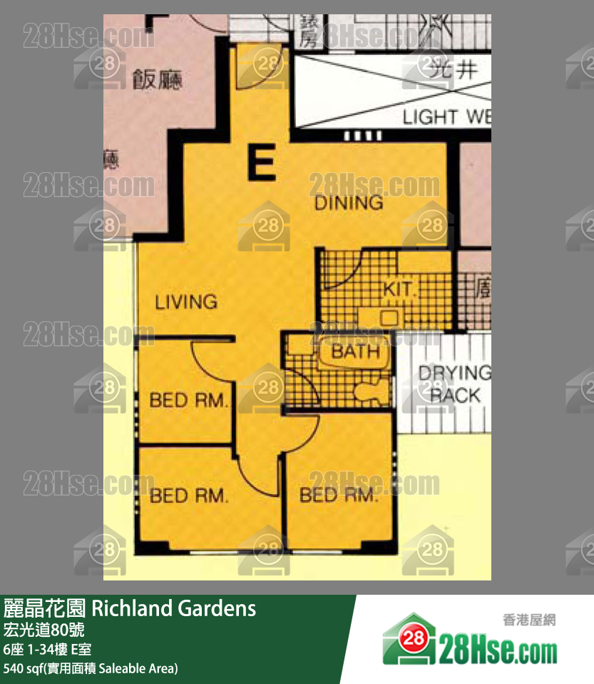 Richland Gardens Unit FloorPlan (Provided by 28Hse)