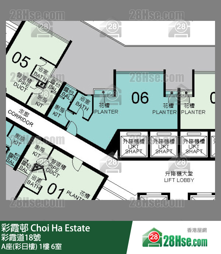 彩霞邨 A座(彩日楼)1楼 6室 平面图