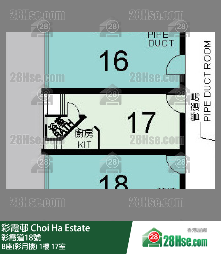 彩霞邨 B座(彩月樓) 1樓 17室 平面圖