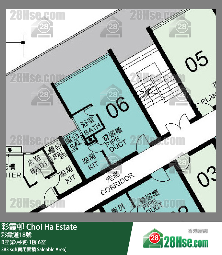 彩霞邨 B座(彩月樓) 1樓 6室 平面圖