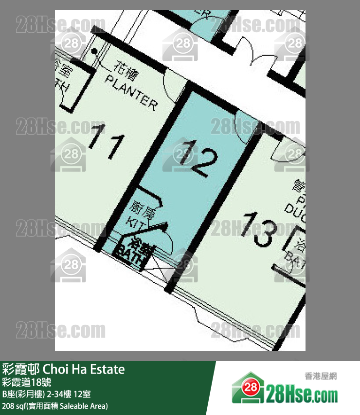 彩霞邨 B座(彩月樓) 27樓 12室 平面圖