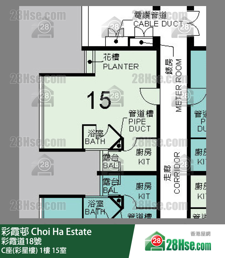 彩霞邨 C座(彩星樓) 1樓 15室 平面圖