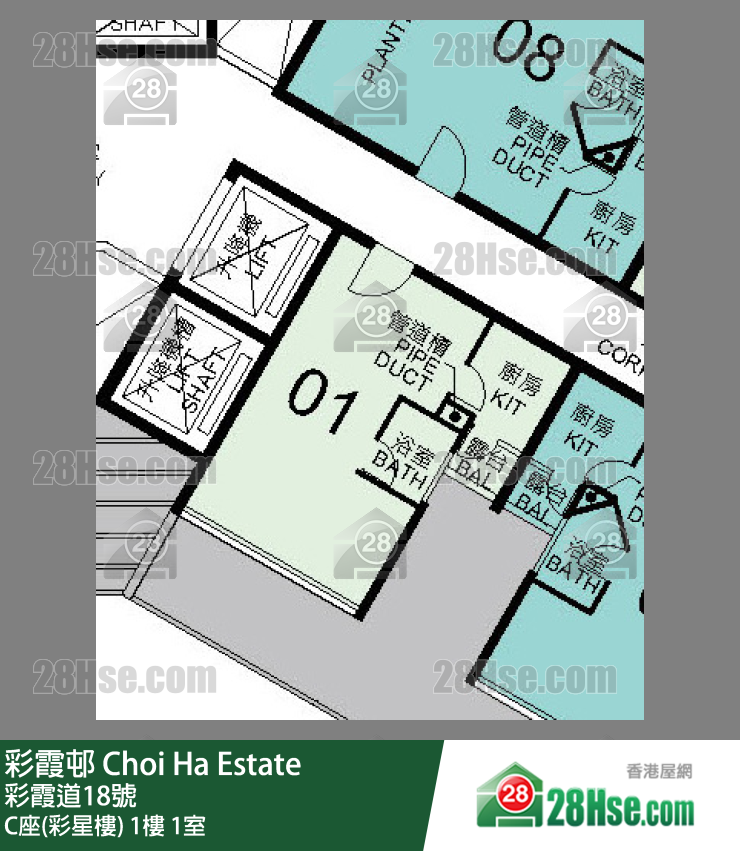 彩霞邨 C座(彩星樓) 1樓 1室 平面圖