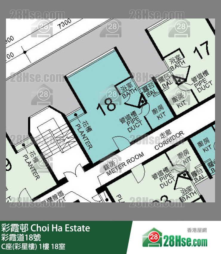 彩霞邨 C座(彩星樓)1樓 18室 平面圖