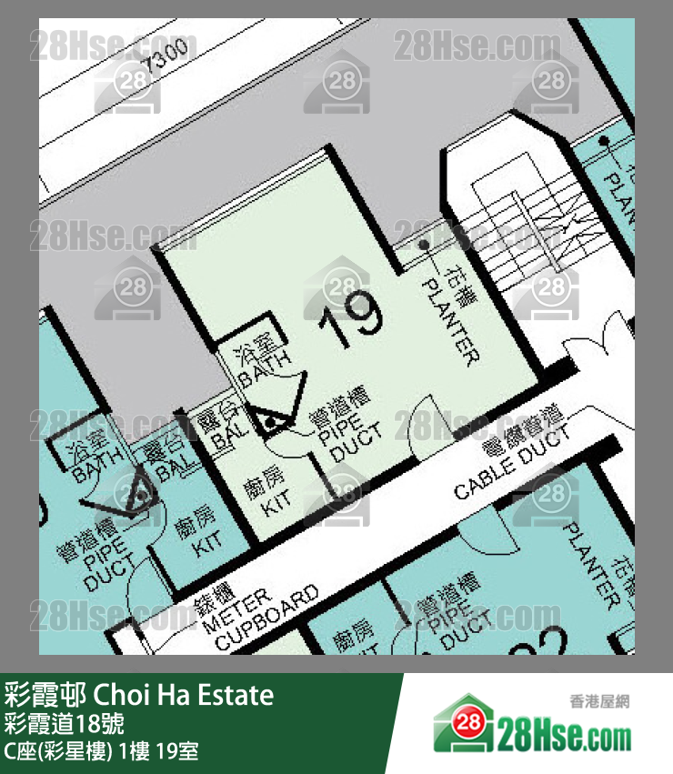 彩霞邨 C座(彩星樓)1樓 19室 平面圖