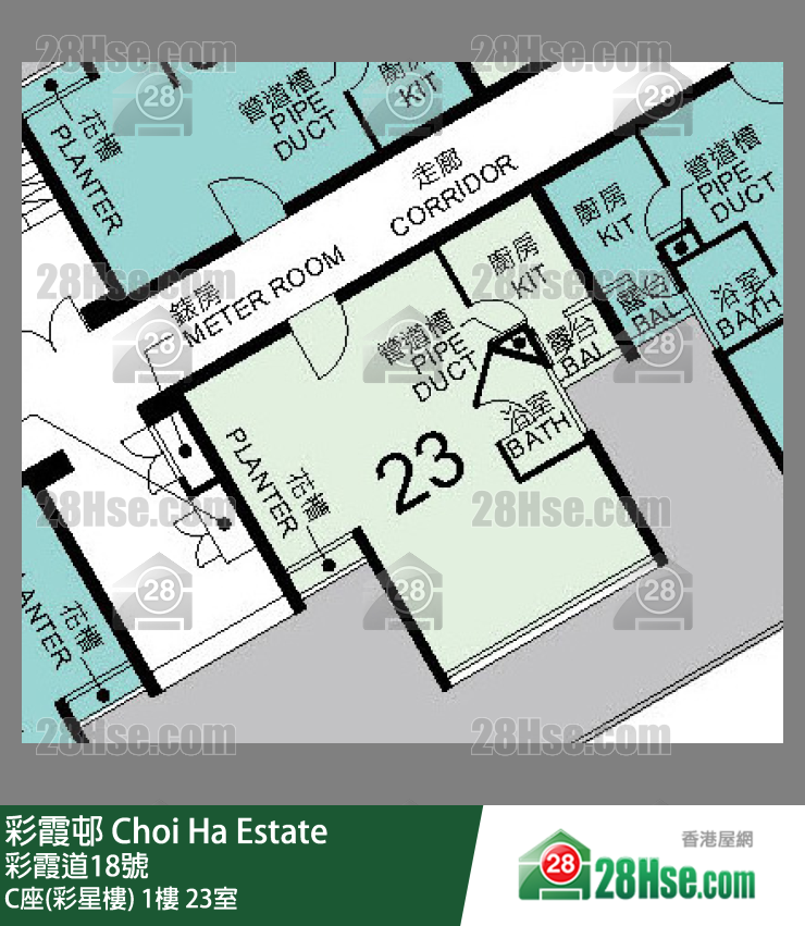彩霞邨 C座(彩星樓)1樓 23室 平面圖