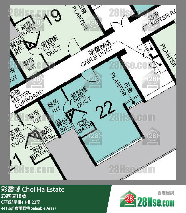 彩霞邨 C座(彩星樓) 1樓 22室 平面圖