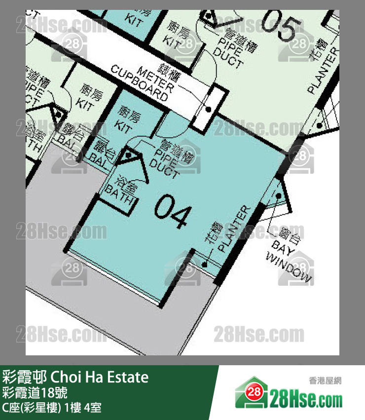彩霞邨 C座(彩星樓) 1樓 4室 平面圖