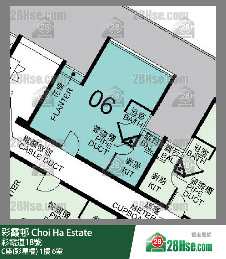 彩霞邨 C座(彩星樓)1樓 6室 平面圖
