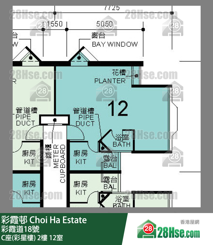 彩霞邨 C座(彩星樓)2樓 12室 平面圖