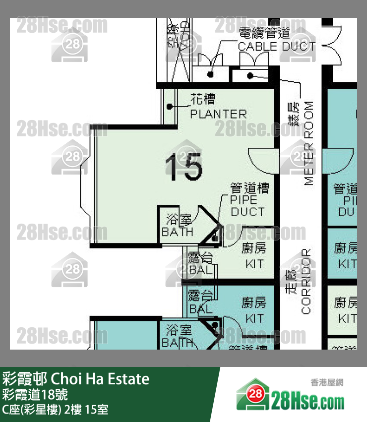 彩霞邨 C座(彩星樓)2樓 15室 平面圖
