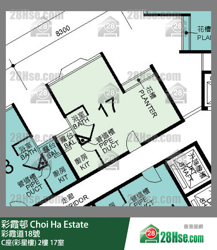 彩霞邨 C座(彩星樓)2樓 17室 平面圖