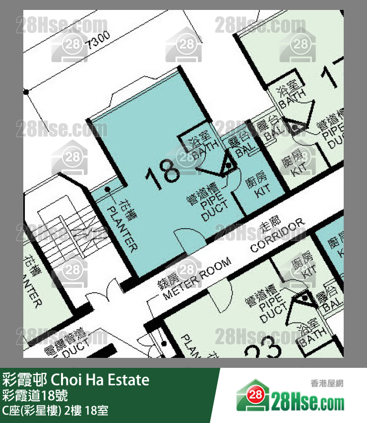 彩霞邨 C座(彩星樓) 2樓 18室 平面圖