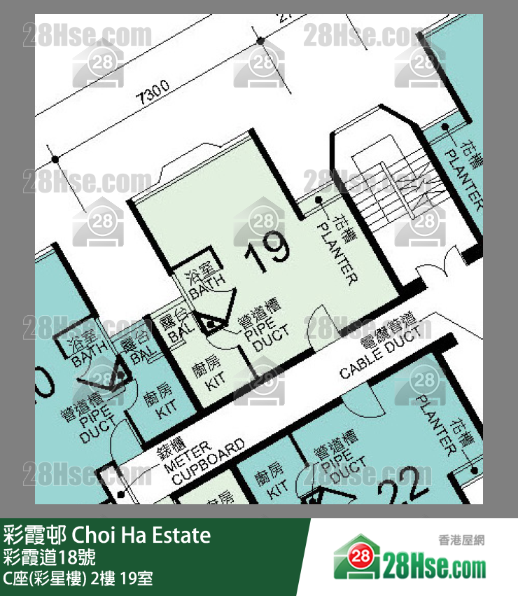 彩霞邨 C座(彩星樓)2樓 19室 平面圖