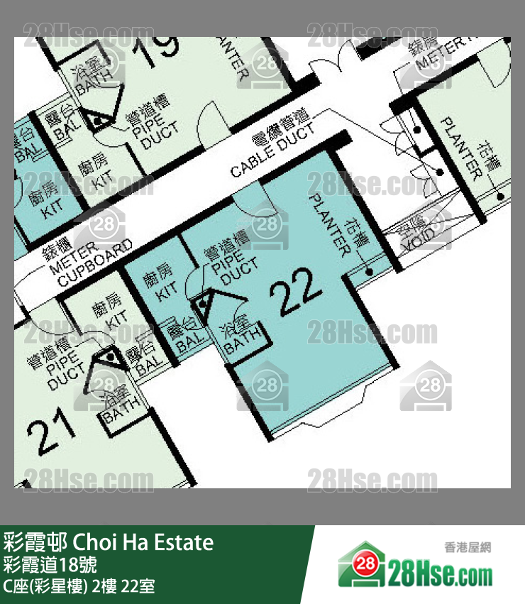 彩霞邨 C座(彩星樓)2樓 22室 平面圖