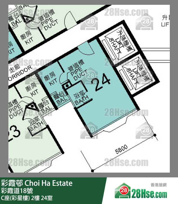 彩霞邨 C座(彩星樓) 2樓 24室 平面圖