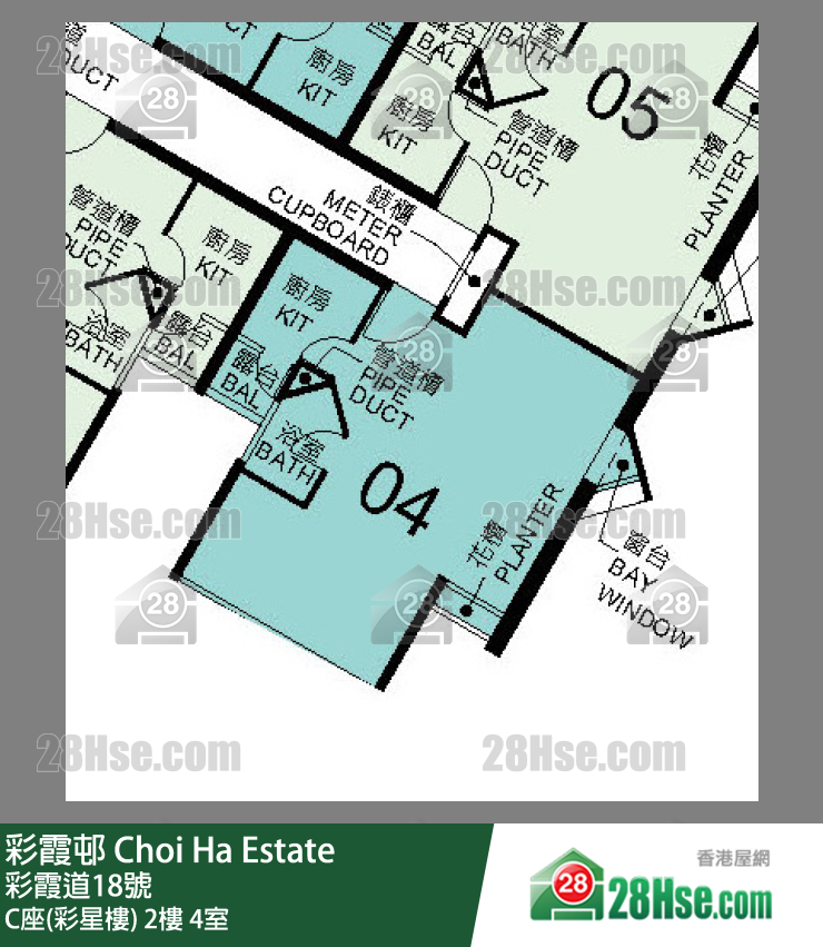 彩霞邨 C座(彩星樓)2樓 4室 平面圖