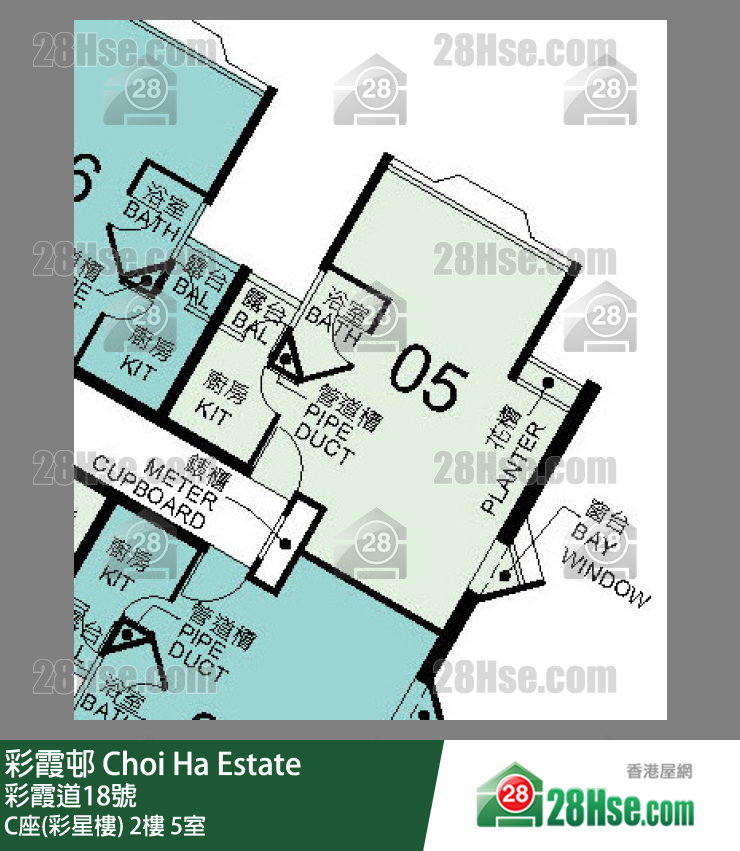 彩霞邨 C座(彩星樓)2樓 5室 平面圖