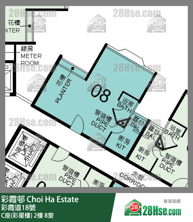 彩霞邨 C座(彩星樓) 2樓 8室 平面圖