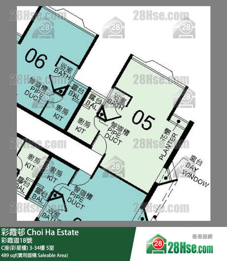 彩霞邨 C座(彩星樓) 15樓 5室 平面圖