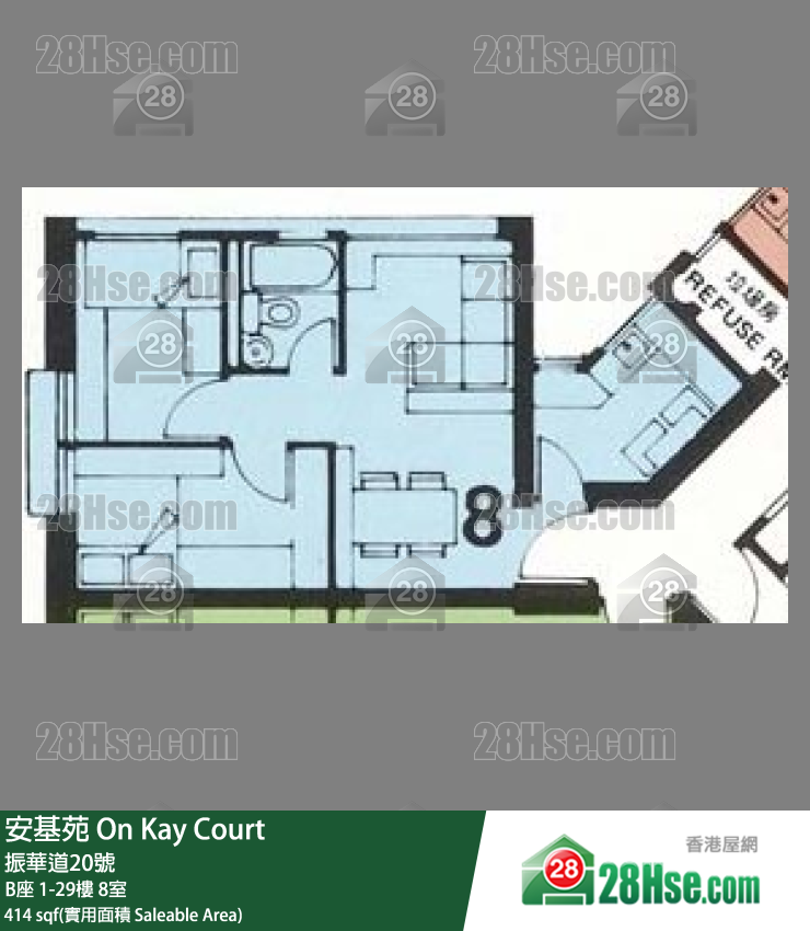安基苑 B座13楼 8室 平面图
