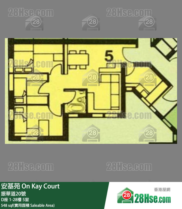 安基苑 D座13樓 5室 平面圖