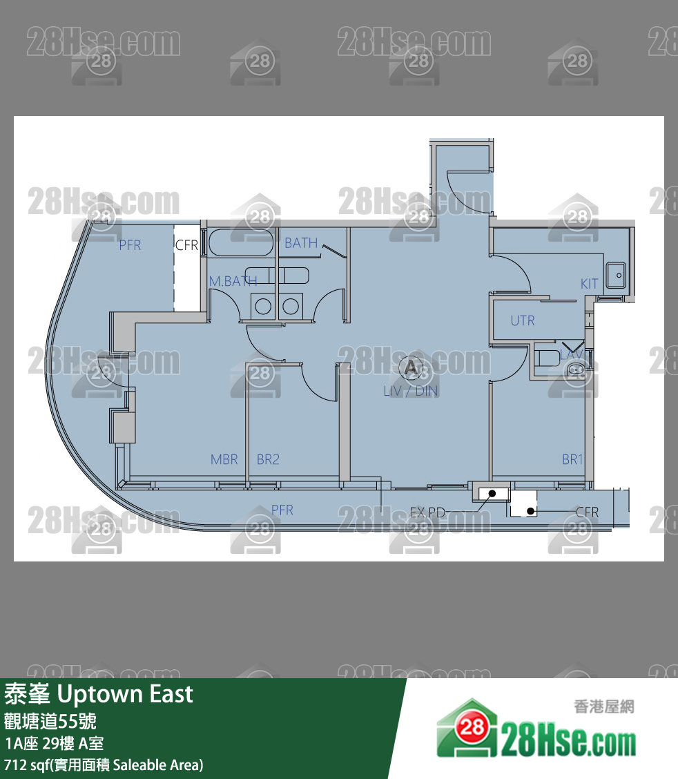 泰峯 1A座 29樓 A室 平面圖