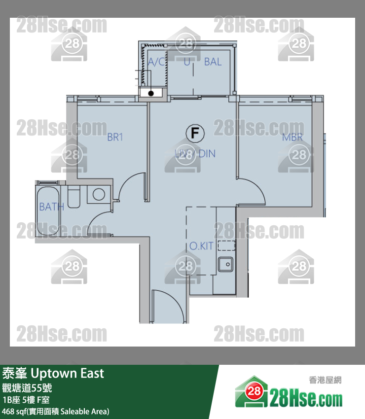 Uptown East, Flat F, 5/F, Tower 1b FloorPlan