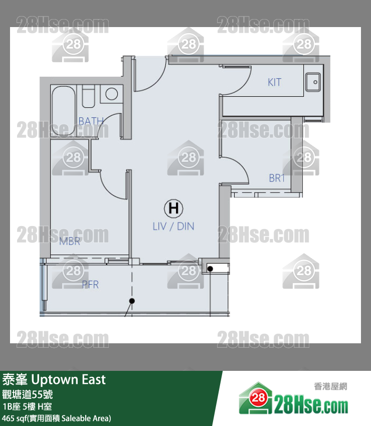 泰峯 1B座 5樓 H室 平面圖