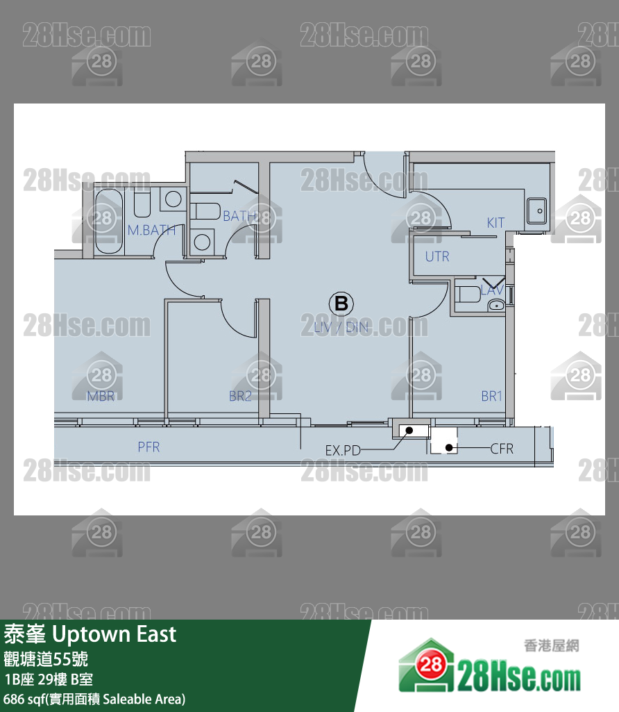 泰峯 1B座 29楼 B室 平面图