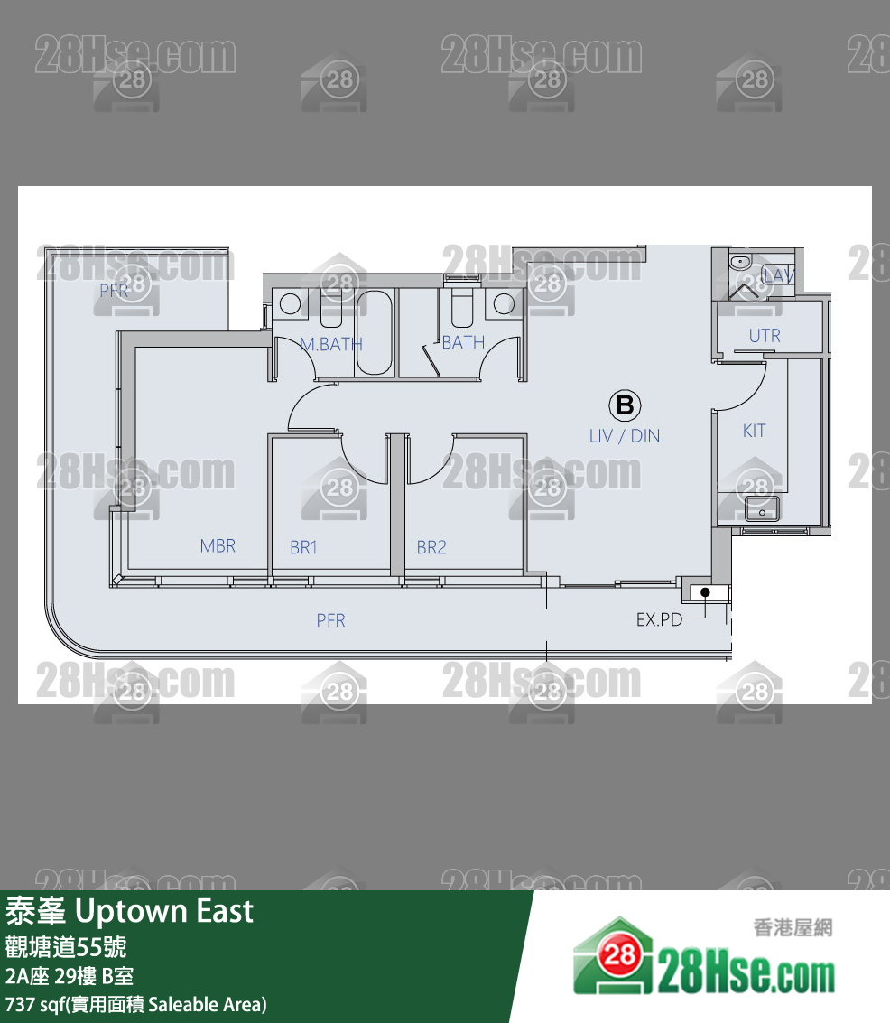 泰峯 2A座 29樓 B室 平面圖