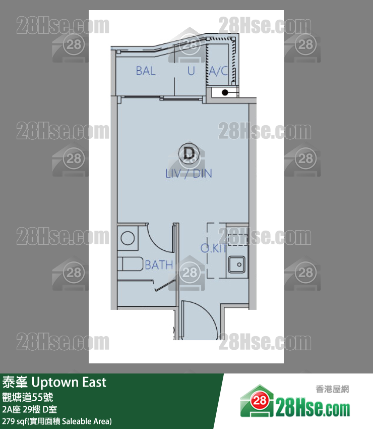 泰峯 2A座 29樓 D室 平面圖